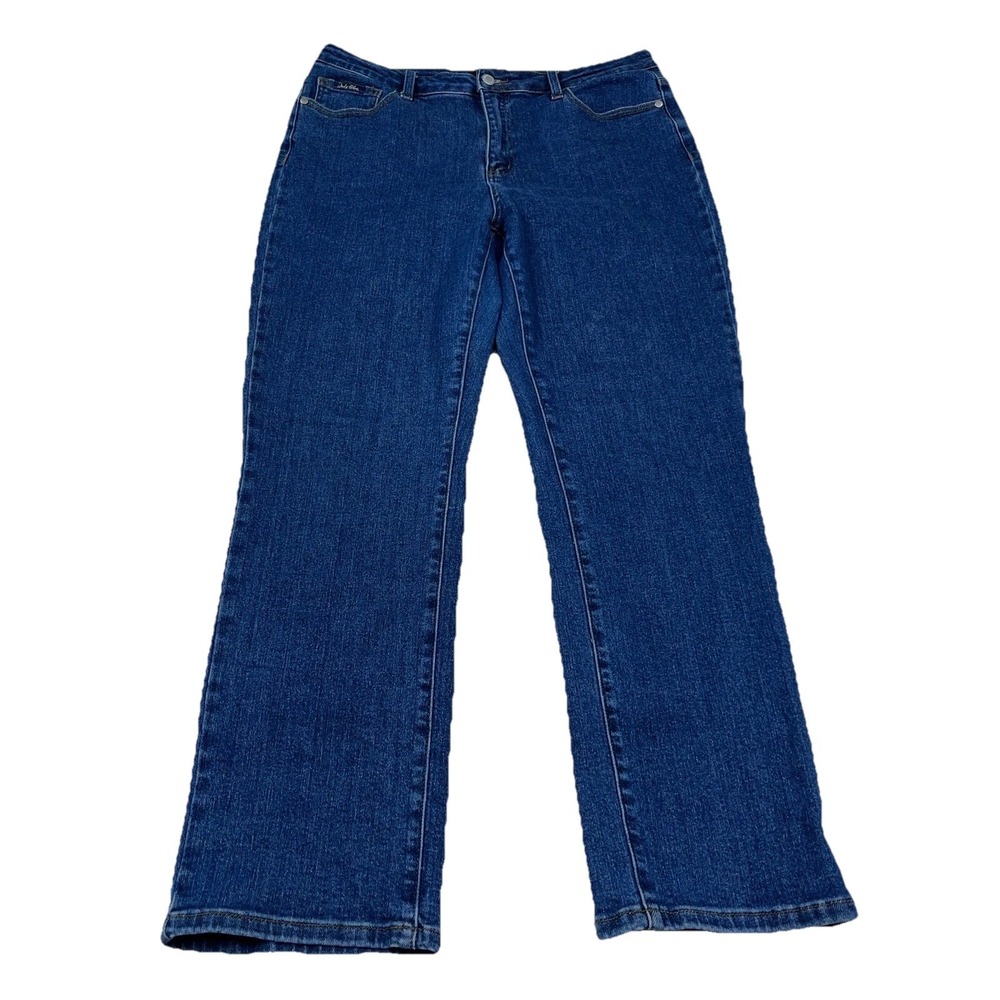 Judy‎ Blue Jeans Women 15 32 Straight Leg Dark Wash Pants Stretch Ladies